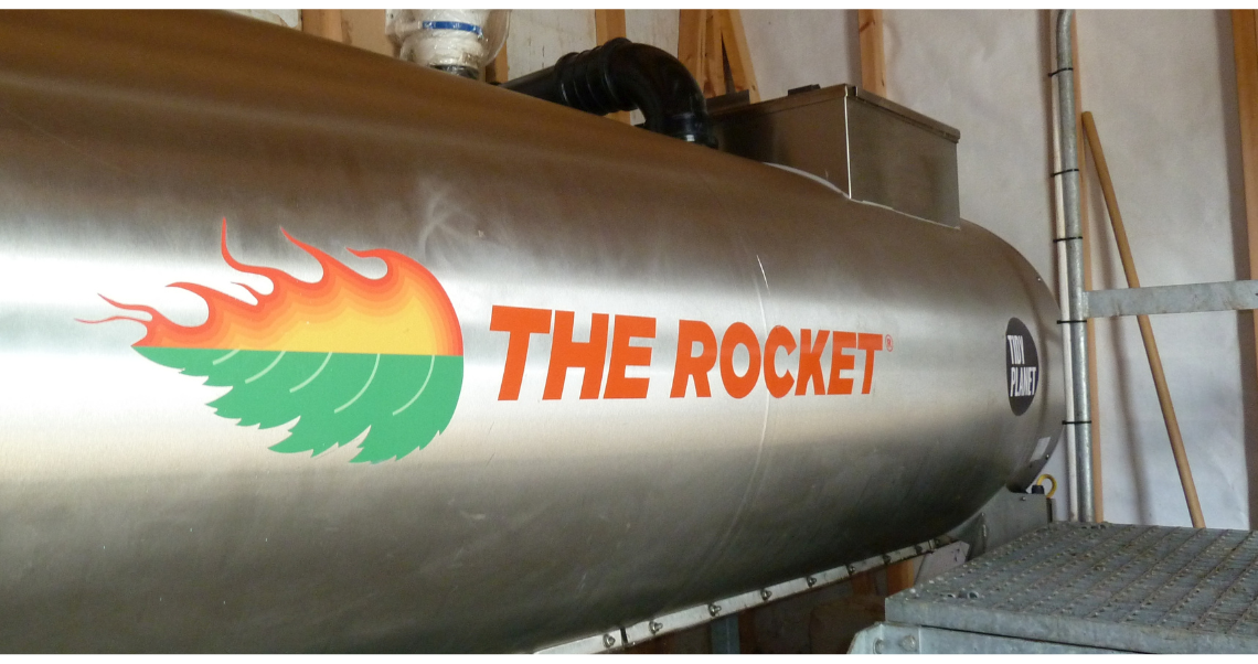 a picture of the A700 Rocket composter installed in a building at the site of the head offices of Liz Earl, who compost the food wastes generated by the staff canteen